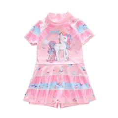 Đồ bơi bé gái váy tay ngắn họa tiết công chúa hoạt hình mẫu mới 2024 siêu đáng yêu P243