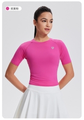 Áo picklebal thun thể thao cổ tròn tay ngắn mềm mại ôm dáng, thoáng khí, nhanh khô, co giãn tốt