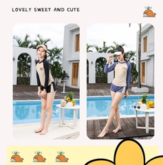 Đồ bơi bé gái thiếu niên tay dài quần đùi 2 lớp dày dặn kín đáo đa phong cách