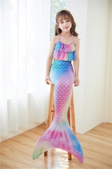 Đồ bơi bé gái tạo hình Nàng tiên cá có đuôi set 3 món