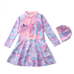 Đồ bơi bé gái liền thân chân váy họa tiết nàng tiên cá CM92