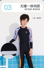 Đồ bơi bé trai liền thân tay dài quần dài hiệu Yuke chống nắng - phối sắc màu cho bé từ 15- 38kg