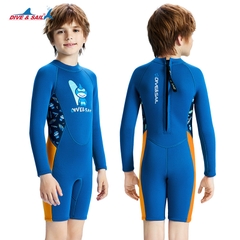 Đồ bơi giữ nhiệt bé trai Dive and Sail size 12-30kg cao su dày 2.5mm giữ ấm ngăn tia UV