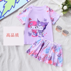 Đồ bơi bé gái Kuromi Saniro váy đáng yêu nhiều màu sắc kèm nón