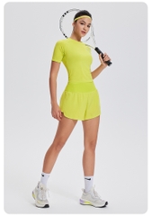 Áo picklebal thun thể thao cổ tròn tay ngắn mềm mại ôm dáng, thoáng khí, nhanh khô, co giãn tốt