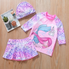 Đồ bơi bé gái tay dài Váy Kuromi - Nàng tiên cá - Pony hoạt hình cho bé yêu - Tặng kèm nón bơi xinh xắn