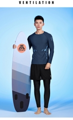 Bộ đồ bơi nam tay dài quần dài chống nắng chống UV, thiết kế trẻ trung quân 2 lớp che chắn kín đáo năng động