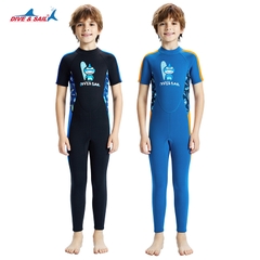 Đồ bơi giữ nhiệt bé trai Dive and Sail tay ngắn quần dài M155836