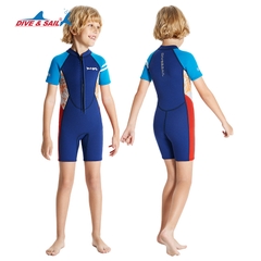 Đồ bơi giữ nhiệt bé trai Dive and Sail size 12-30kg cao su dày 2.5mm giữ ấm ngăn tia UV