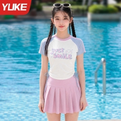 Bộ đồ bơi YUKE hai mảnh phong cách Hàn Quốc dành cho bé gái cỡ trung bình và lớn