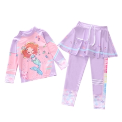 Đồ bơi bé gái tay dài quần dài đính chân váy