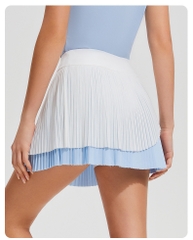 Váy picklebal xếp li 2 tầng, váy thể thao xếp li kín đáo phối màu 2 tầng quần đùi bên trong cosleaf