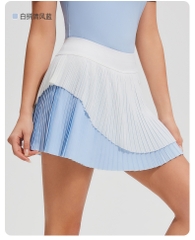 Váy picklebal xếp li 2 tầng, váy thể thao xếp li kín đáo phối màu 2 tầng quần đùi bên trong cosleaf