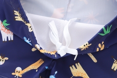 Đồ bơi bé trai tay ngắn quần ngắn họa tiết hươu cao cổ tặng kèm nón bơi đáng yêu size từ 6-24kg