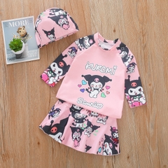 Đồ bơi bé gái tay dài Váy Kuromi - Nàng tiên cá - Pony hoạt hình cho bé yêu - Tặng kèm nón bơi xinh xắn