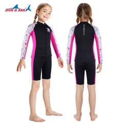 Đồ bơi giữ nhiệt bé gái Dive and Sail size 12-30kg, chất liệu cao su dày 2.5mm ngăn tia UV giữ ấm