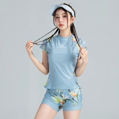 Đồ bơi nữ tay ngắn quần ngắn hai lớp tiện lợi trẻ trung năng động 23107