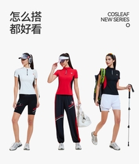 Áo picklebal, áo thể thao tay ngắn cổ đứng khoá kéo trước phối màu cá tính