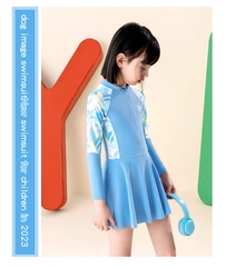 Đồ bơi bé gái váy tay dài phối màu Pastel siêu ngọt ngào GRN3212