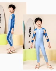 Đồ bơi bé trai liền thân tay dài quần dài hiệu Yuke chống nắng thiết kế body thời trang năng động size cho bé tới 38kg