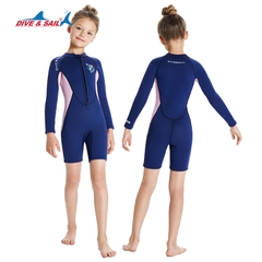 Đồ bơi giữ nhiệt bé gái Dive and Sail size 12-30kg cao su dày 2.5mm giữ ấm ngăn tia UV