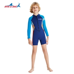 Đồ bơi giữ nhiệt bé trai DIVE and SAIL size 12-30kg cao su dày 2.5mm giữ ấm ngăn tia UV