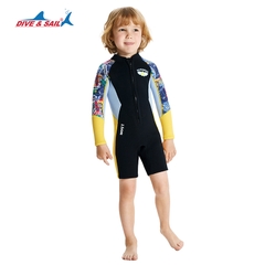 Đồ bơi giữ nhiệt bé trai DIVE and SAIL size 12-30kg cao su dày 2.5mm giữ ấm ngăn tia UV