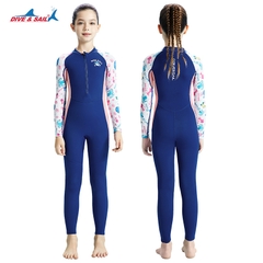 Đồ bơi bé gái Dive and Sail size 12-30kg chất vải mềm mại tay dài quần dài chống nắng ngăn tia UV