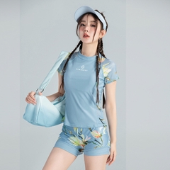 Đồ bơi nữ tay ngắn quần ngắn hai lớp tiện lợi trẻ trung năng động 23107