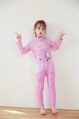 Đồ bơi bé gái liền thân Full Body bao gồm nón bơi họa tiết kỳ lân