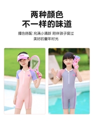 Đồ bơi bé gái liền thân tay ngắn quần ngắn hiệu Yuke - Thiết kế năng động cho bé từ 15-38kg
