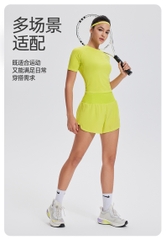 Áo picklebal thun thể thao cổ tròn tay ngắn mềm mại ôm dáng, thoáng khí, nhanh khô, co giãn tốt