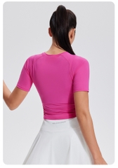 Áo picklebal thun thể thao cổ tròn tay ngắn mềm mại ôm dáng, thoáng khí, nhanh khô, co giãn tốt