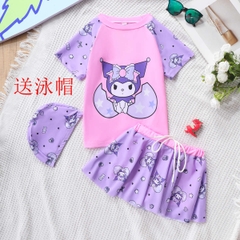 Đồ bơi bé gái Kuromi Saniro váy đáng yêu nhiều màu sắc kèm nón