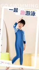 Đồ bơi bé trai liền thân tay dài quần dài hiệu Yuke chống nắng thiết kế body thời trang năng động size cho bé tới 38kg