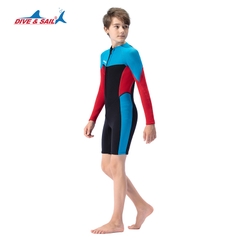 Đồ bơi giữ nhiệt bé trai Dive and Sail size lớn 27-5kg Cao Su dày 2.5mm giữ ấm ngăn tia UV