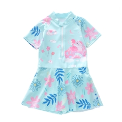 Đồ bơi bé gái tay ngắn chân váy liền vải lưới P246