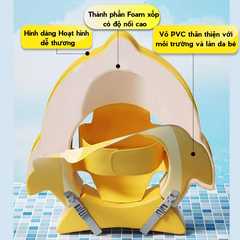 Phao bơi cho bé sơ sinh Voutdoing 3–12 tháng, chống lật an toàn, xốp Foam, vải 3D nhanh khô, 3 màu dễ thương