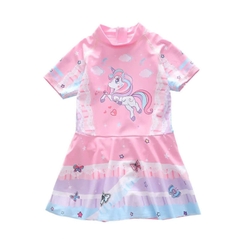 Đồ bơi bé gái váy tay ngắn họa tiết công chúa hoạt hình mẫu mới 2024 siêu đáng yêu P243