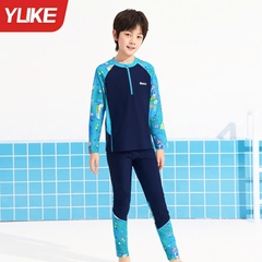 Đồ bơi bé trai tay dài quần dài chống nắng, họa tiết khủng long dễ thương- Hiệu YUKE