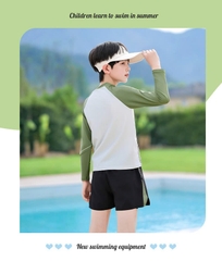 Đồ bơi bé trai tay dài chống nắng, quần bơi 2 lớp co giãn thoáng mát – Hiệu YUKE