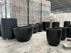 Black Terrazzo Collection - Concrete pottery.