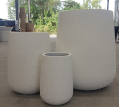 White Terrazzo Collection - Concrete pottery.