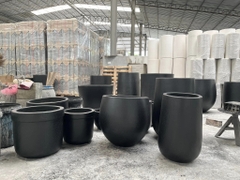 Black Terrazzo Collection - Concrete pottery.