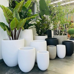 White Terrazzo Collection - Concrete pottery.
