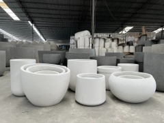 White Terrazzo Collection - Concrete pottery.