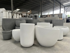 White Terrazzo Collection - Concrete pottery.