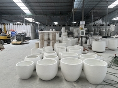 White Terrazzo Collection - Concrete pottery.