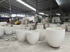 White Terrazzo Collection - Concrete pottery.