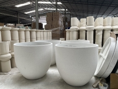 White Terrazzo Collection - Concrete pottery.